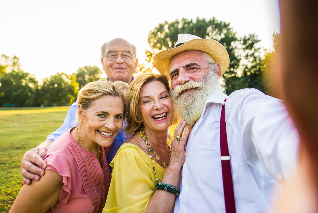 Group of senior people in park