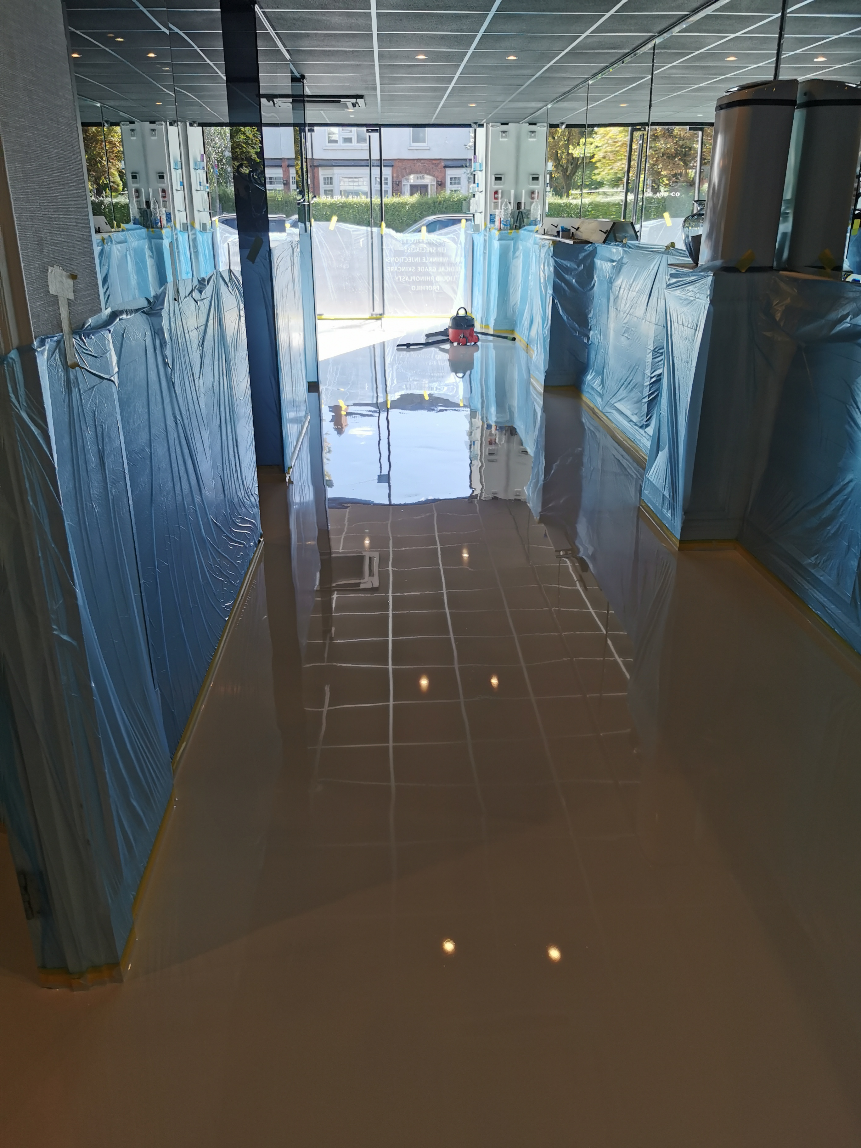 Floor levelling work in progress