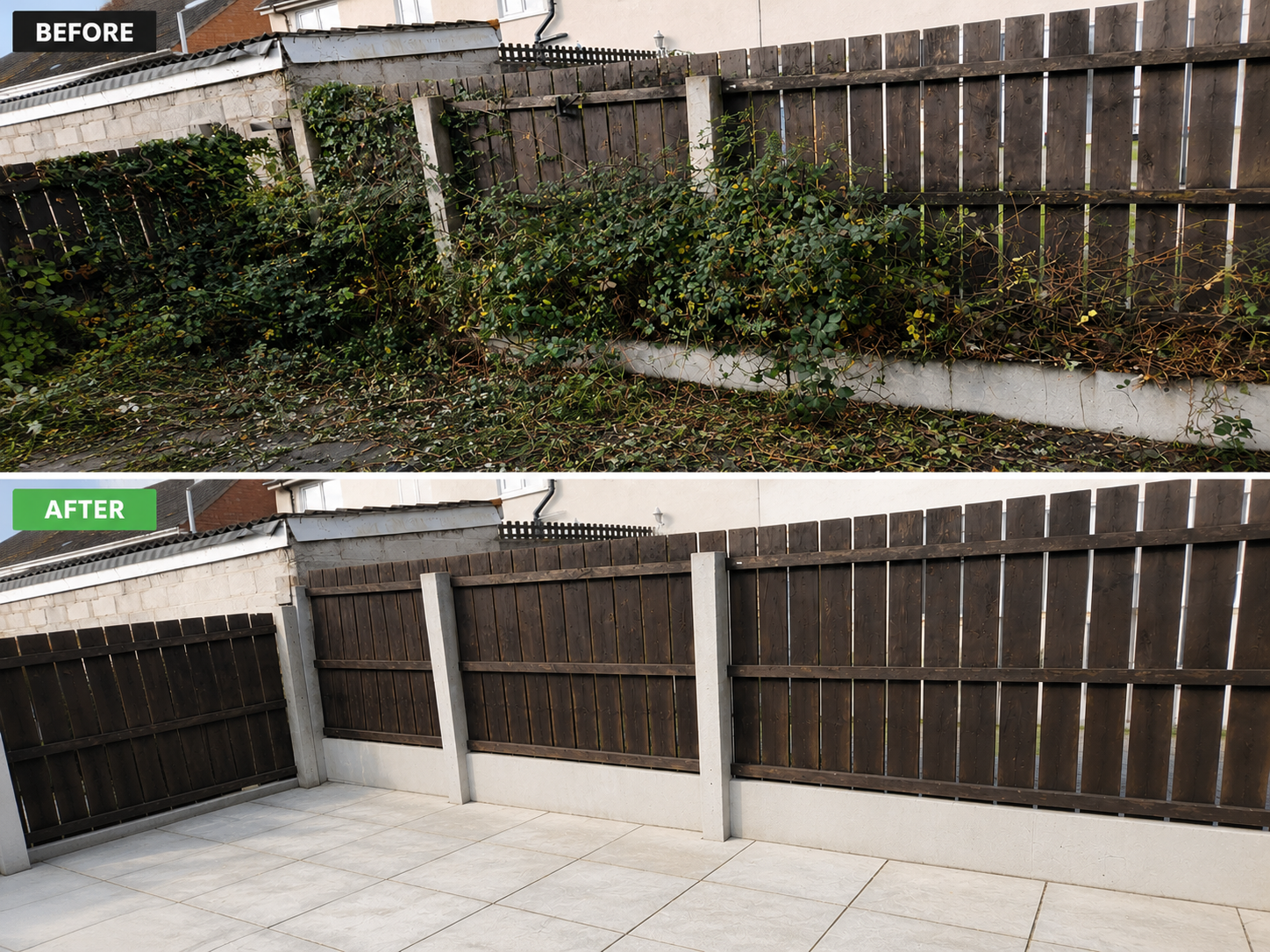 Professional exterior cleaning before and after transformation