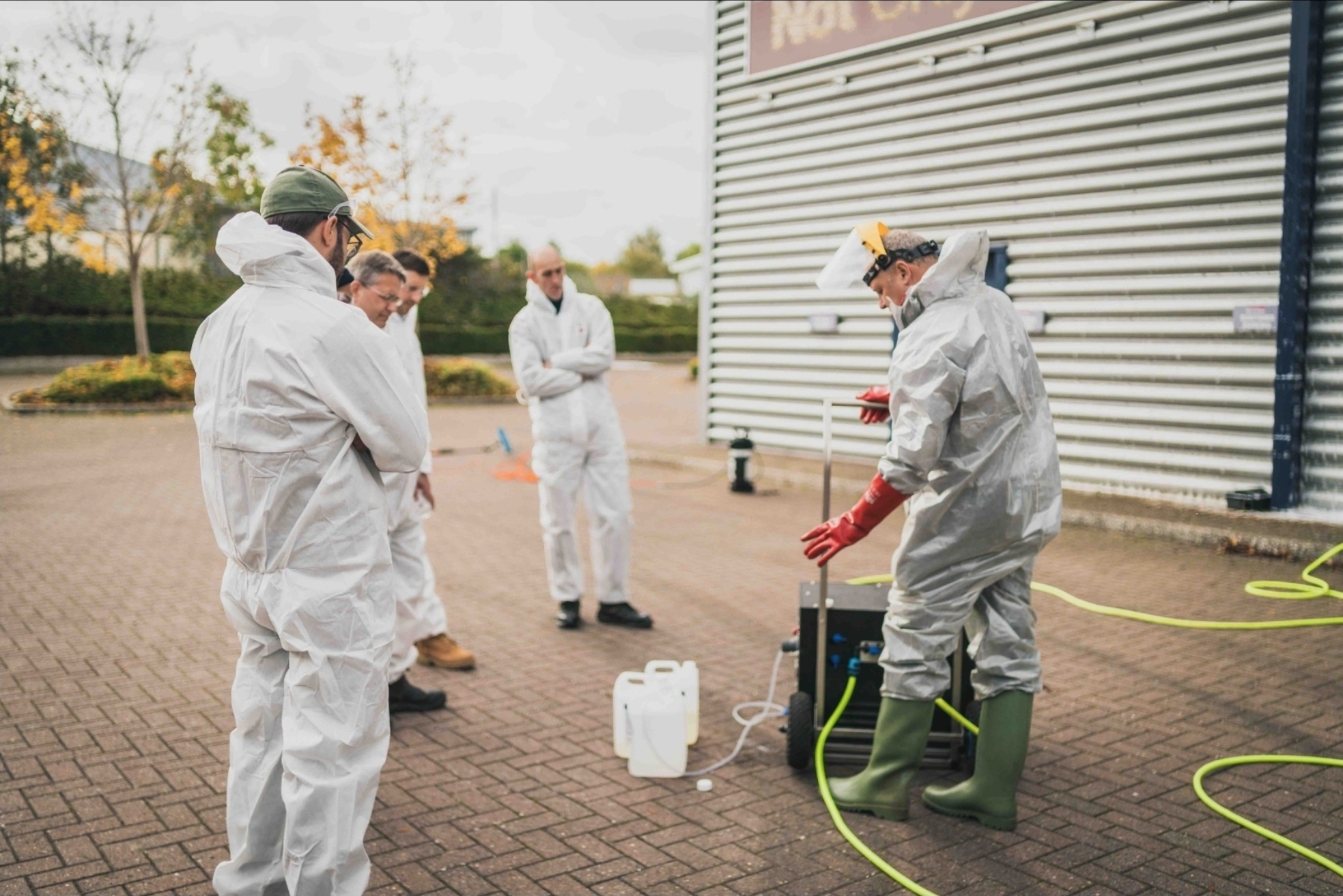 Pressure washing and chemical treatments