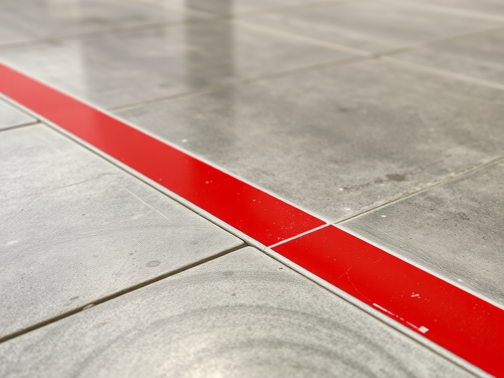 Precision floor edge with safety line