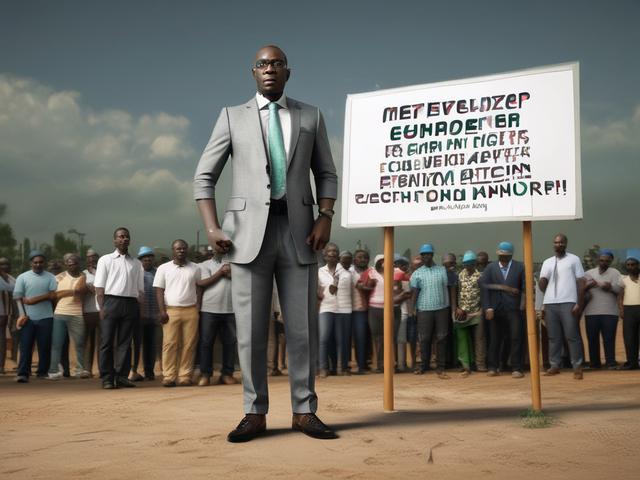Create a realistic high-resolution image that visually embodies the theme of "Electoral Reform in Nigeria." The composition should be simple and clear, featuring a Nigerian voter standing in front of a polling station. The subject, a middle-aged Nigerian man with a contemplative expression, should be the central focus, emphasizing the importance of his civic duty. 

He should be dressed in traditional Nigerian attire, such as a vibrant agbada, showcasing cultural pride. The background should depict a well-m