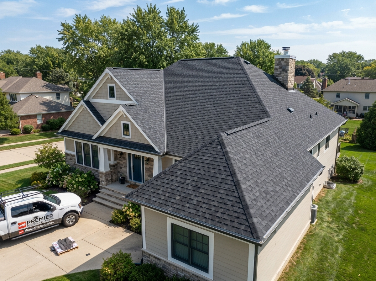 Completed roof replacement with GAF or Owens Corning shingles