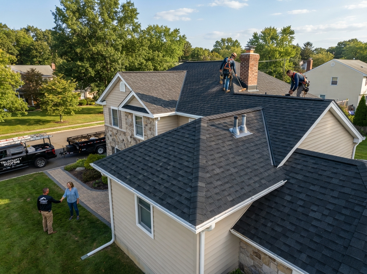 Professional roof installation completion with pristine finish