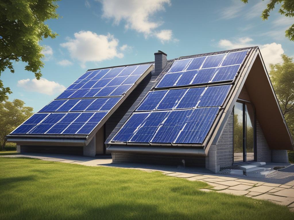 A close up shot of a solar panel installation on