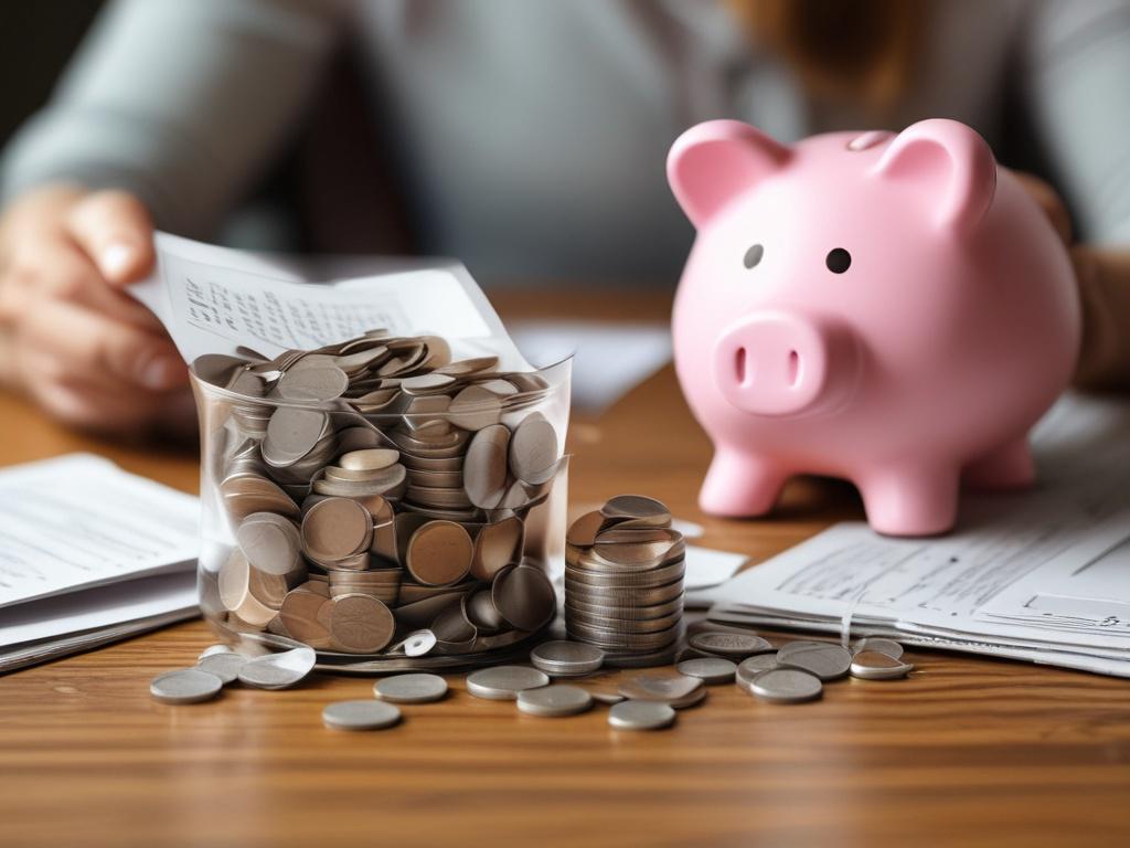 A close up shot of a person joyfully placing coins