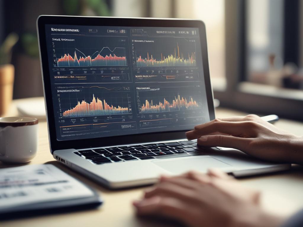A close up shot of a person reviewing performance metrics