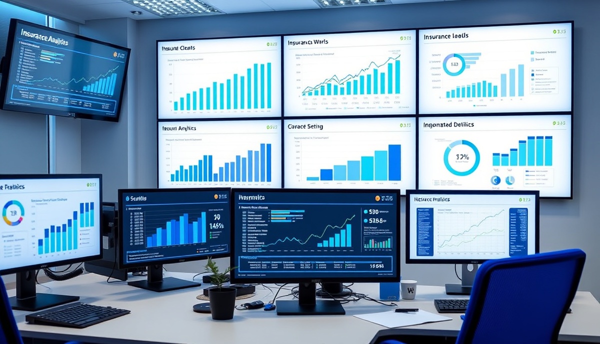 Financial growth dashboard and insurance leads metrics