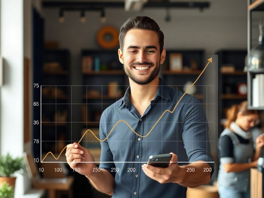 Business growth and success through payment solutions with financial metrics