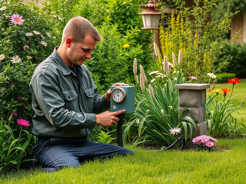 A skilled technician working on an irrigation system in a