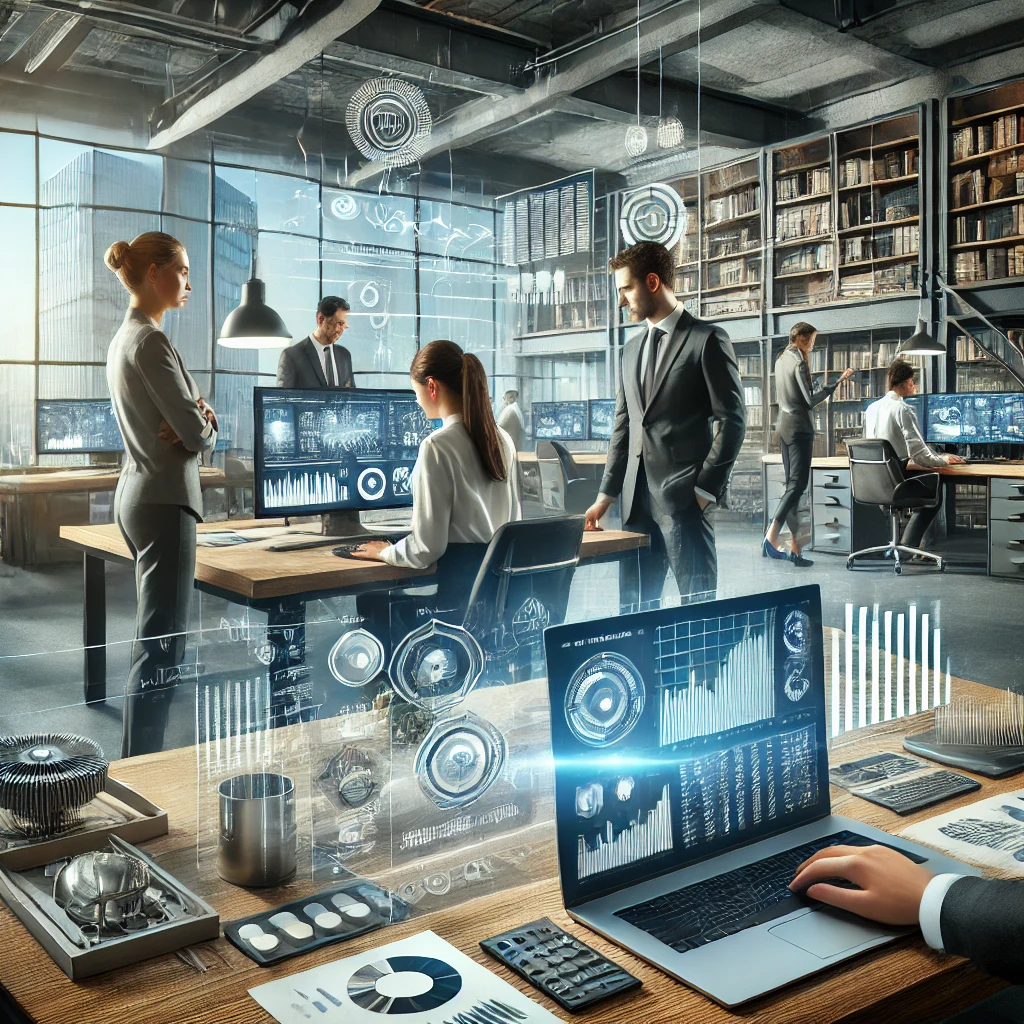 dall·e 2025-01-10 03.46.38 - a realistic and professional image showcasing a business setting that highlights a mix of advanced technology and financial expertise. the scene inclu.webp