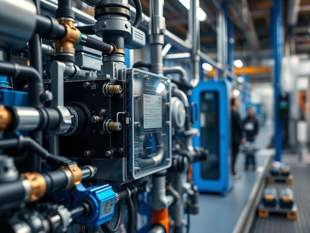 A close up shot of a high tech lubrication system