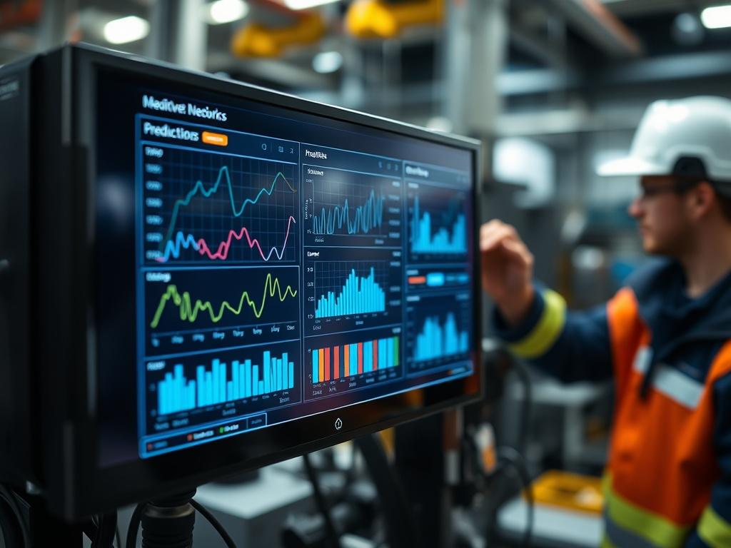 A high resolution close up of a predictive maintenance dashboard