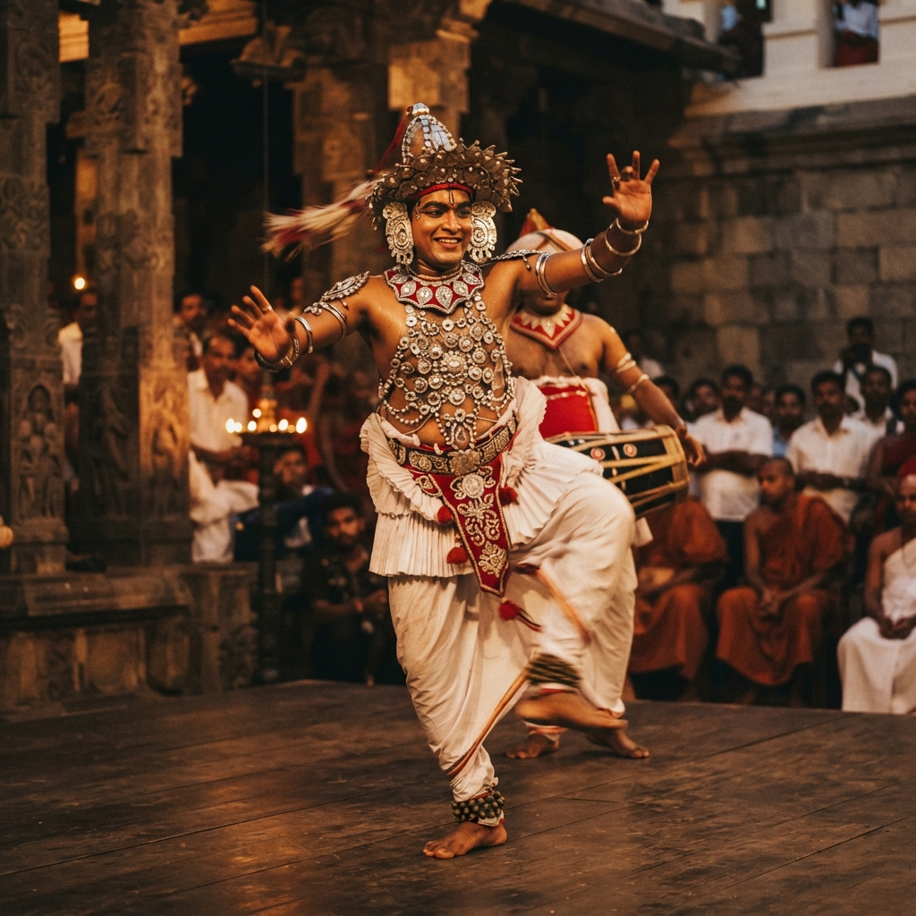 Traditional Kandyan dancer in cultural costume