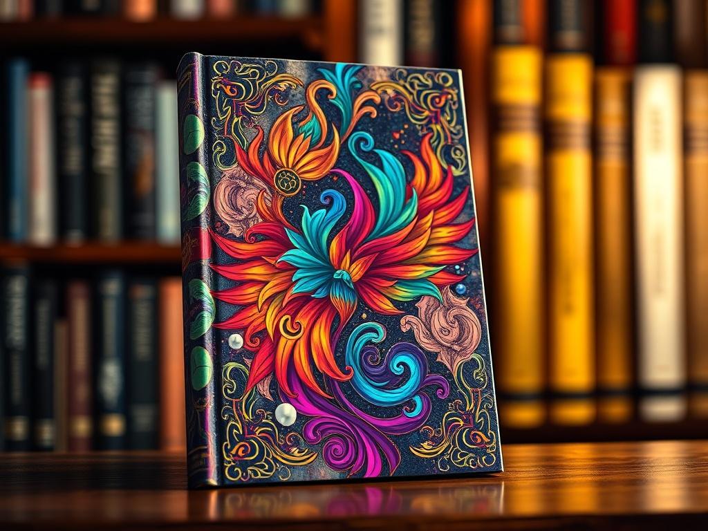 A close up shot of a beautifully designed book cover