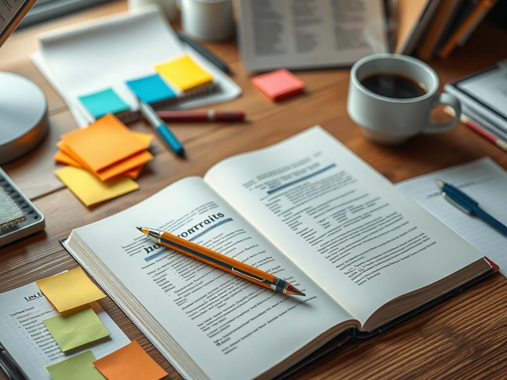 A close up shot of a well organized writing desk