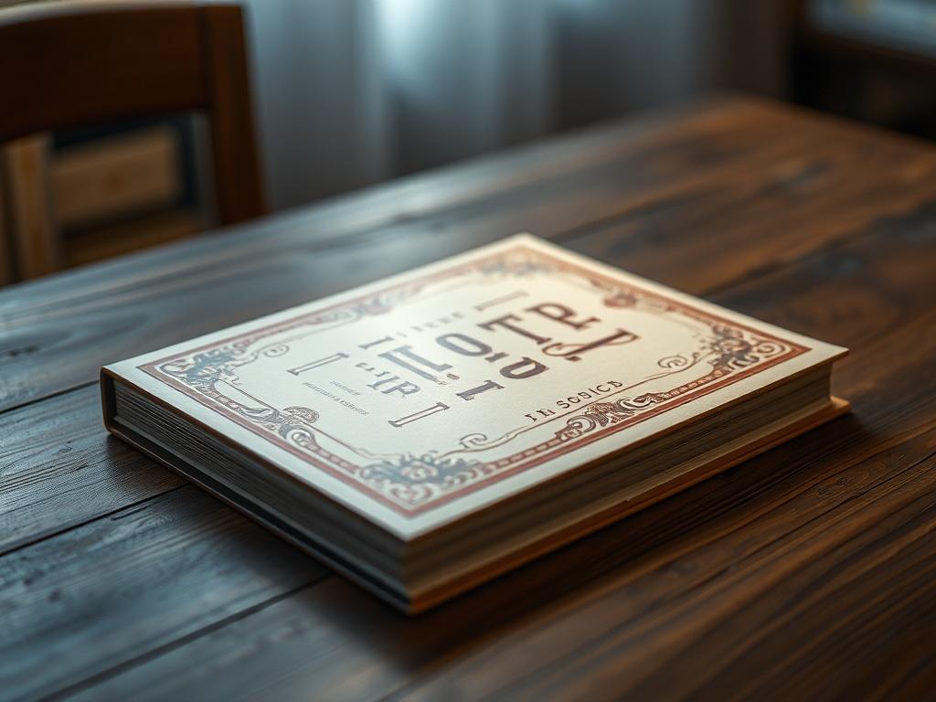 A hyper realistic close up of a beautifully designed book