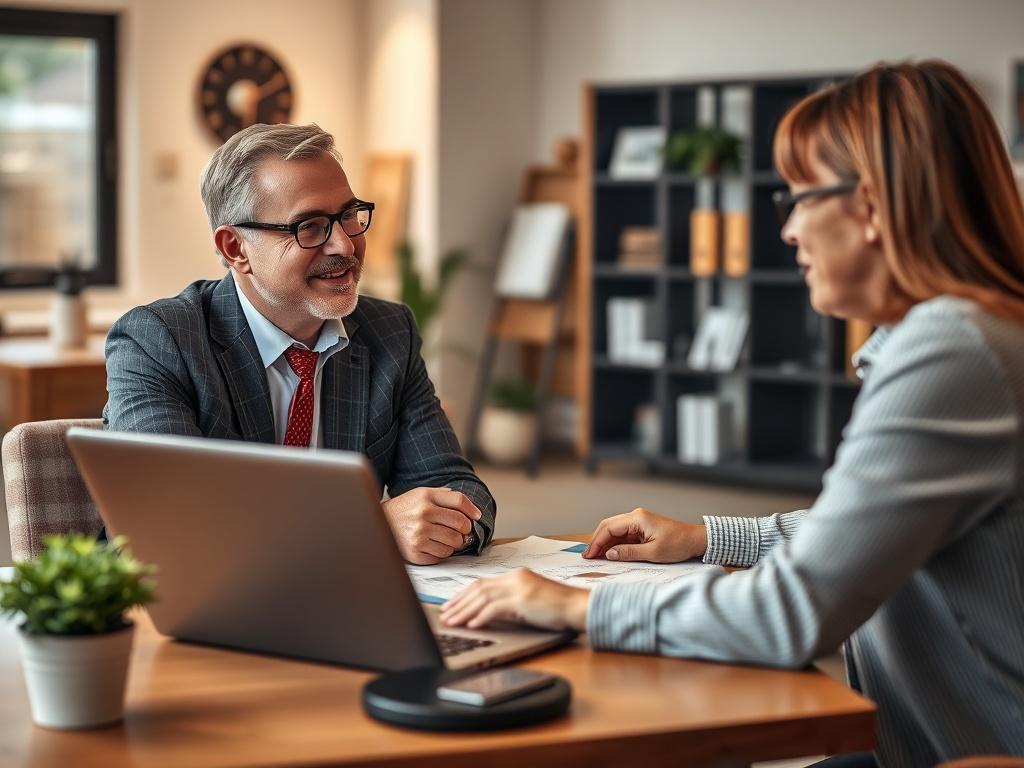 A close up shot of a professional meeting in a