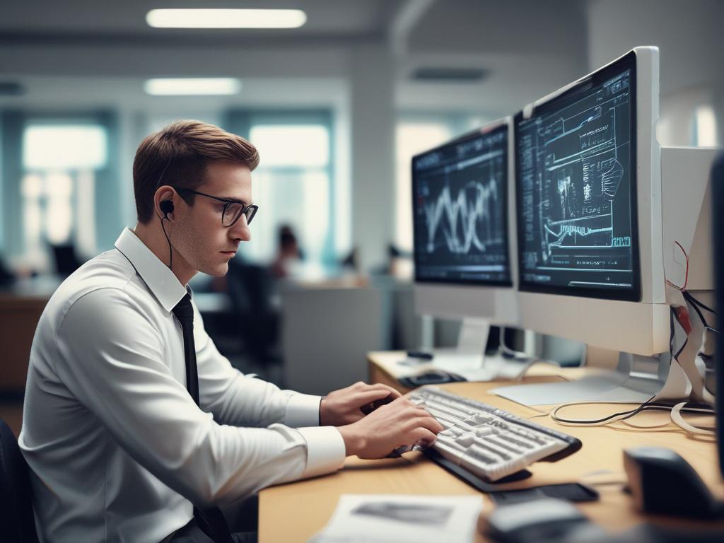 A close up shot of a technician working on a