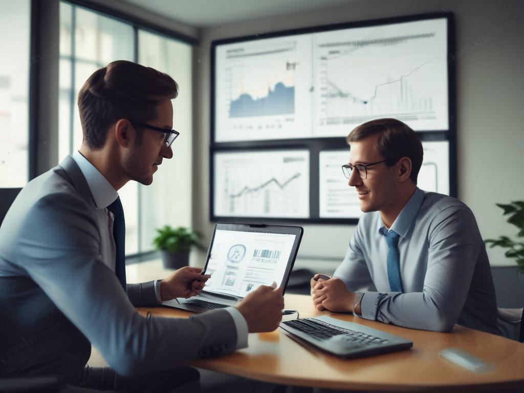 A close up shot of a consultant discussing technology strategies