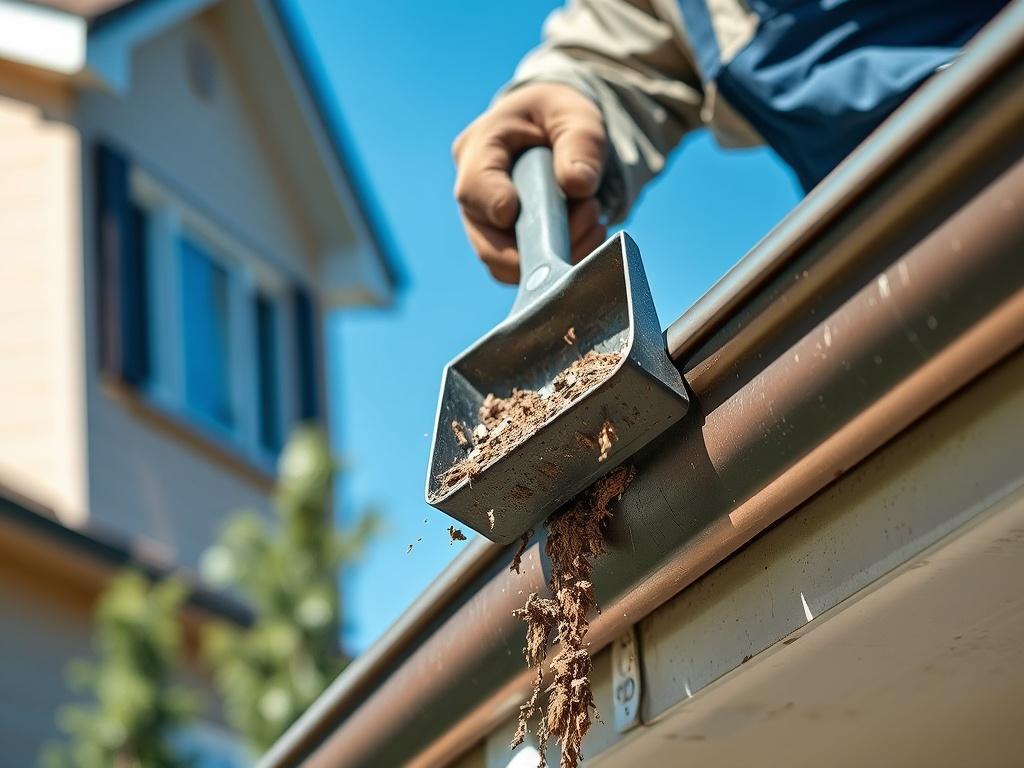 A close up shot of a handyman cleaning out a