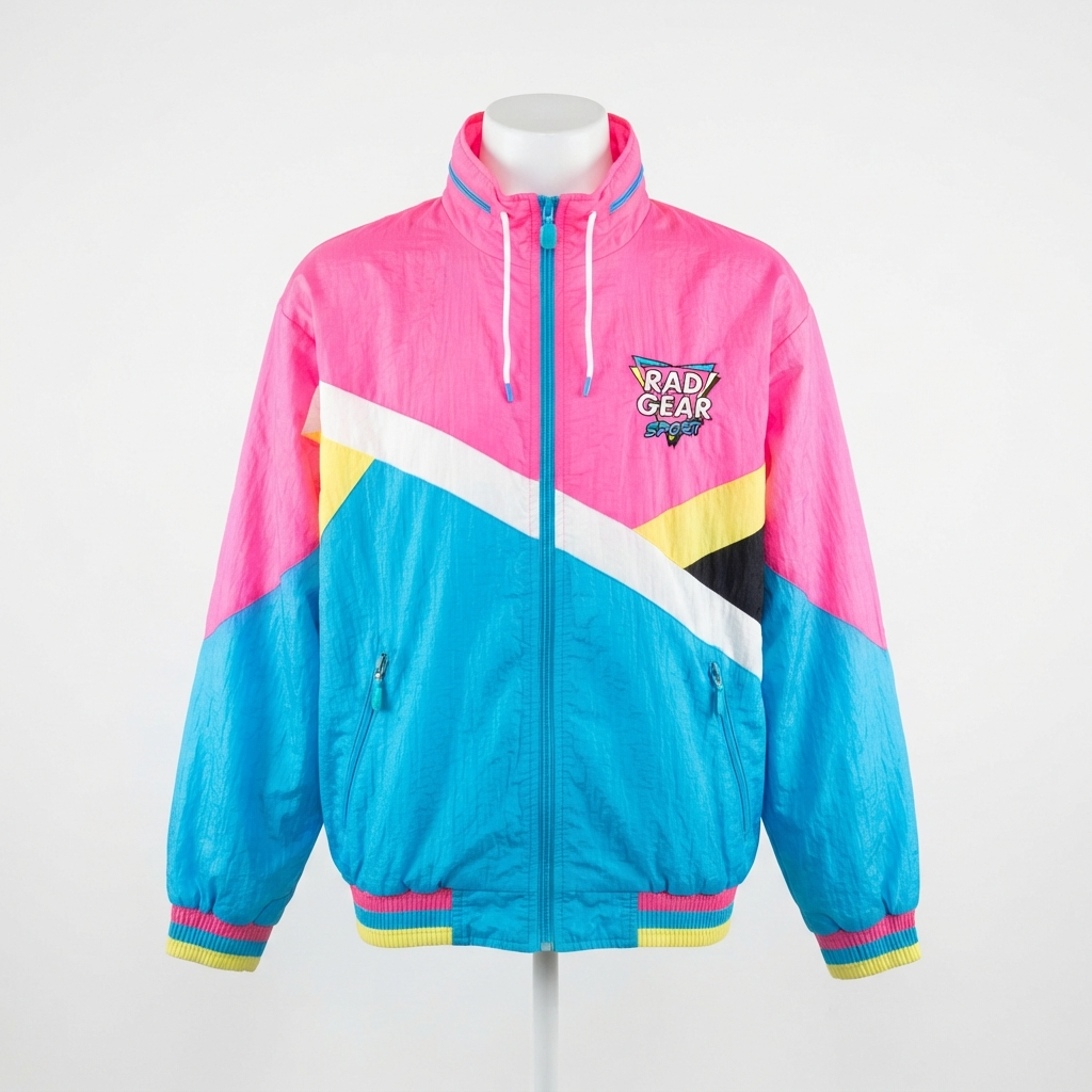 Retro 80s Neon Windbreaker
