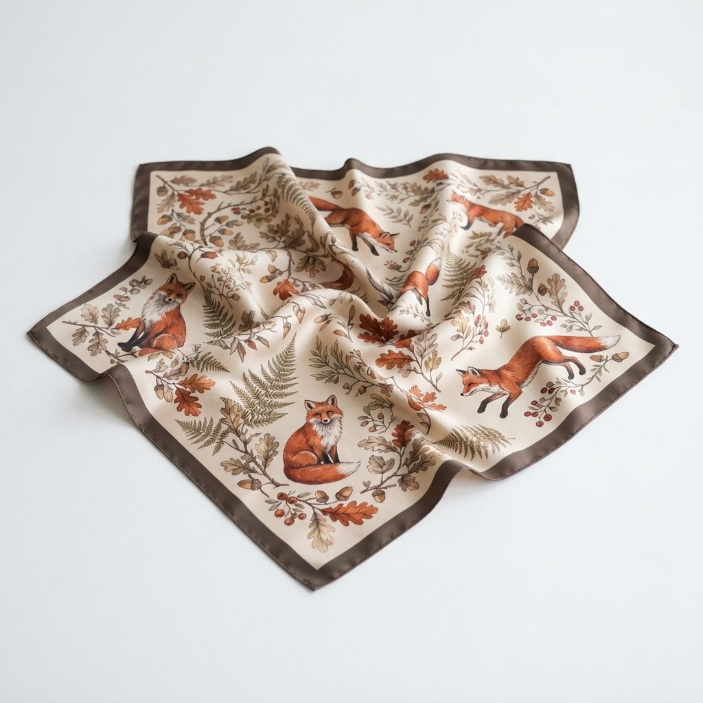 Fox Print Silk Scarf