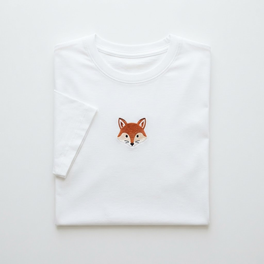 Cute Fox Embroidered T-Shirt