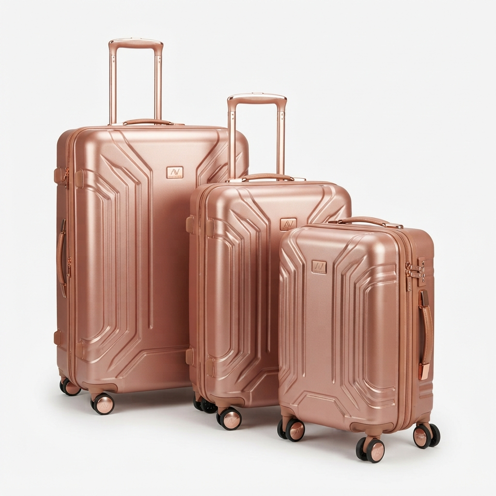 Designer Rose Gold Luggage Set