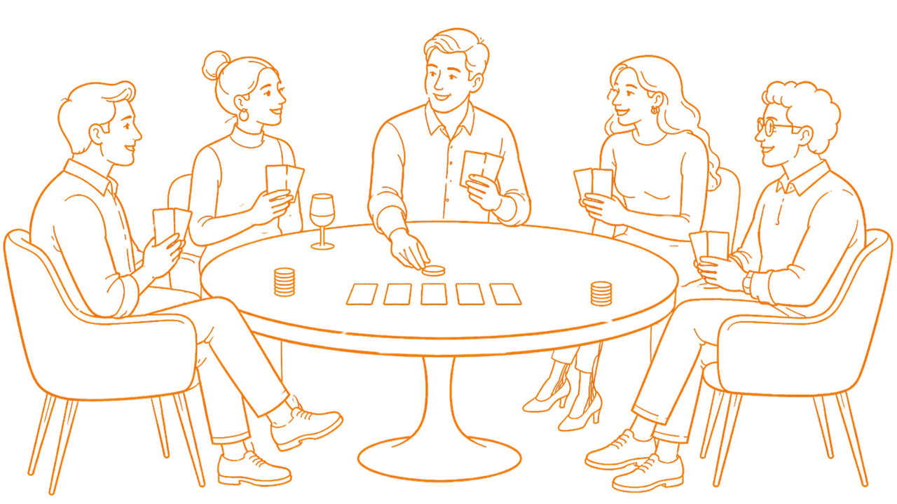Elegant social poker club atmosphere