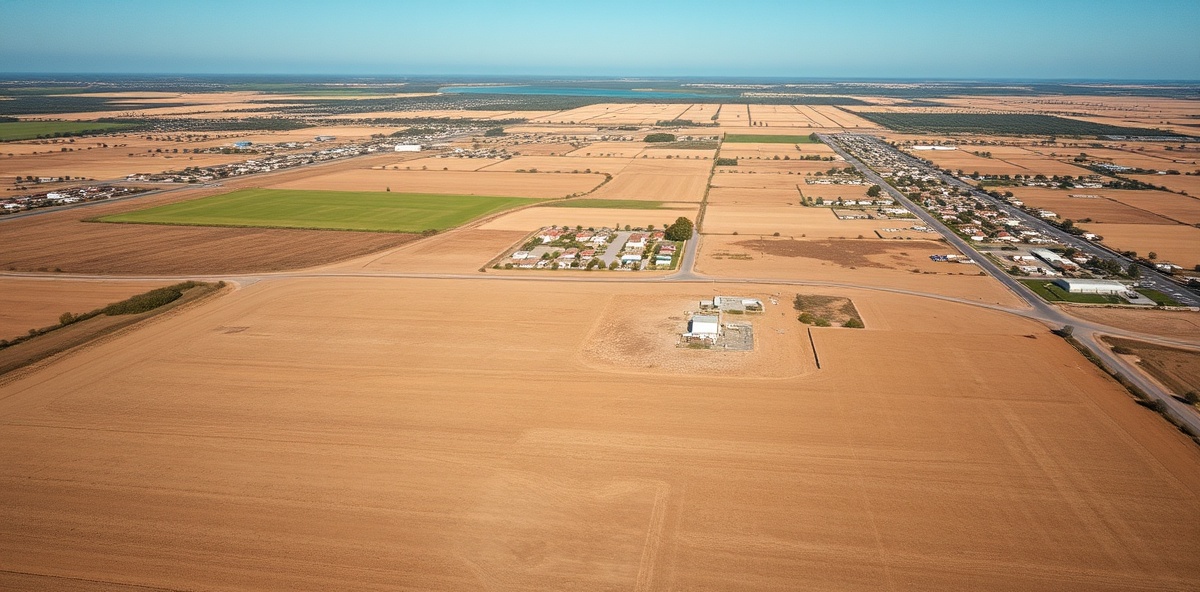Aerial view of land property