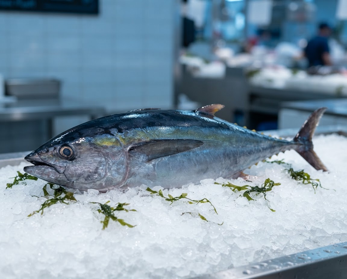 Fresh yellowfin tuna catch