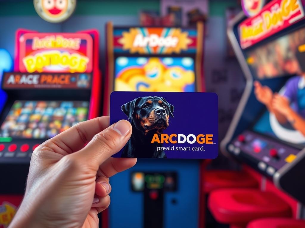 A realistic high resolution of an ARCDOGE prepaid smart card
