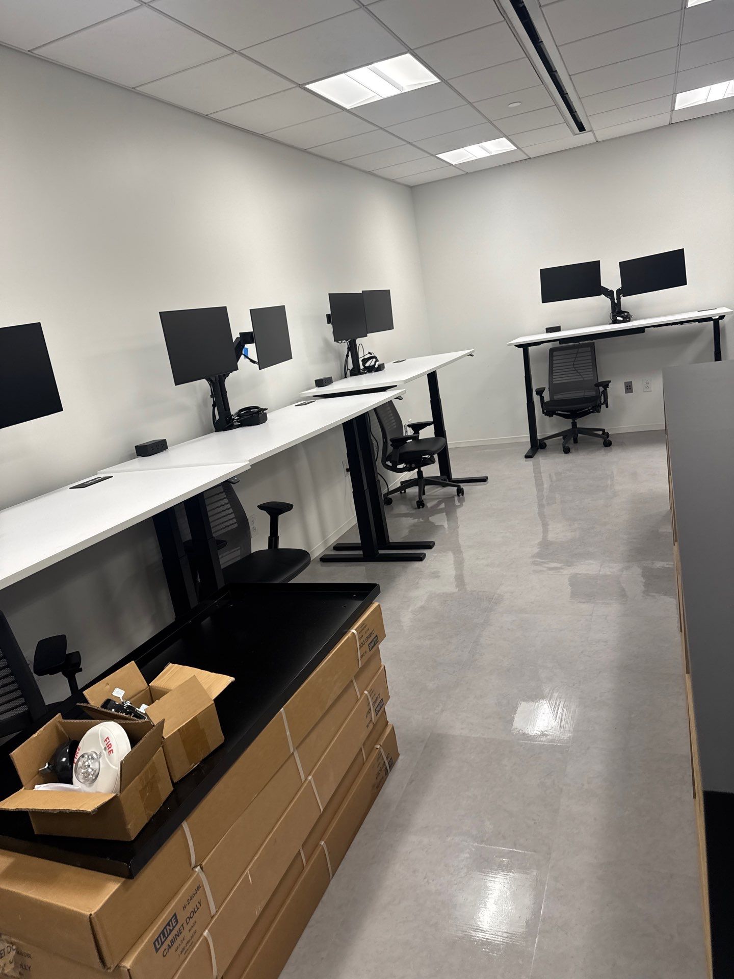 Sparkling clean commercial entrance and hallway maintained by porter services