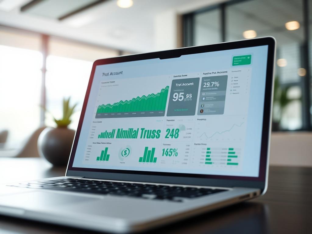 A close up of a laptop screen displaying a trust