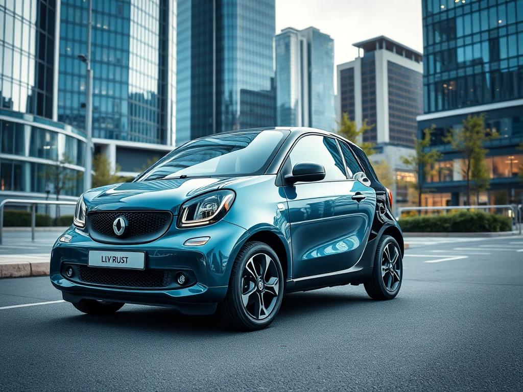 A high resolution image of a smart vehicle parked in