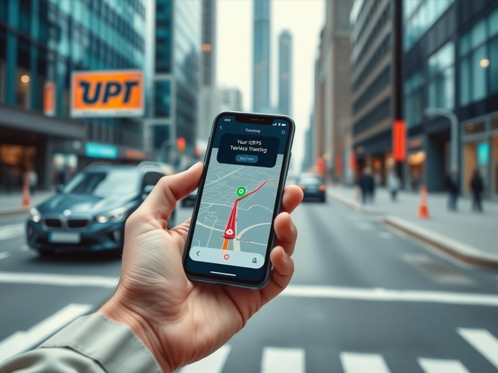 A smartphone displaying a GPS tracking app interface with a