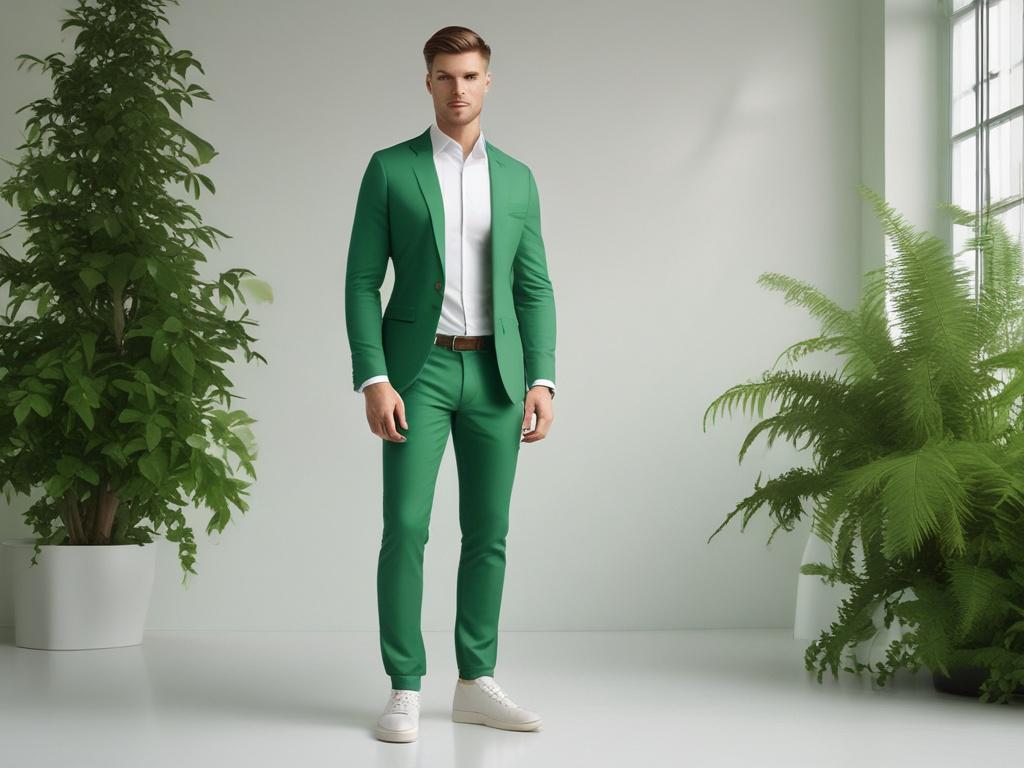 A stylish male model wearing a modern outfit from D&J