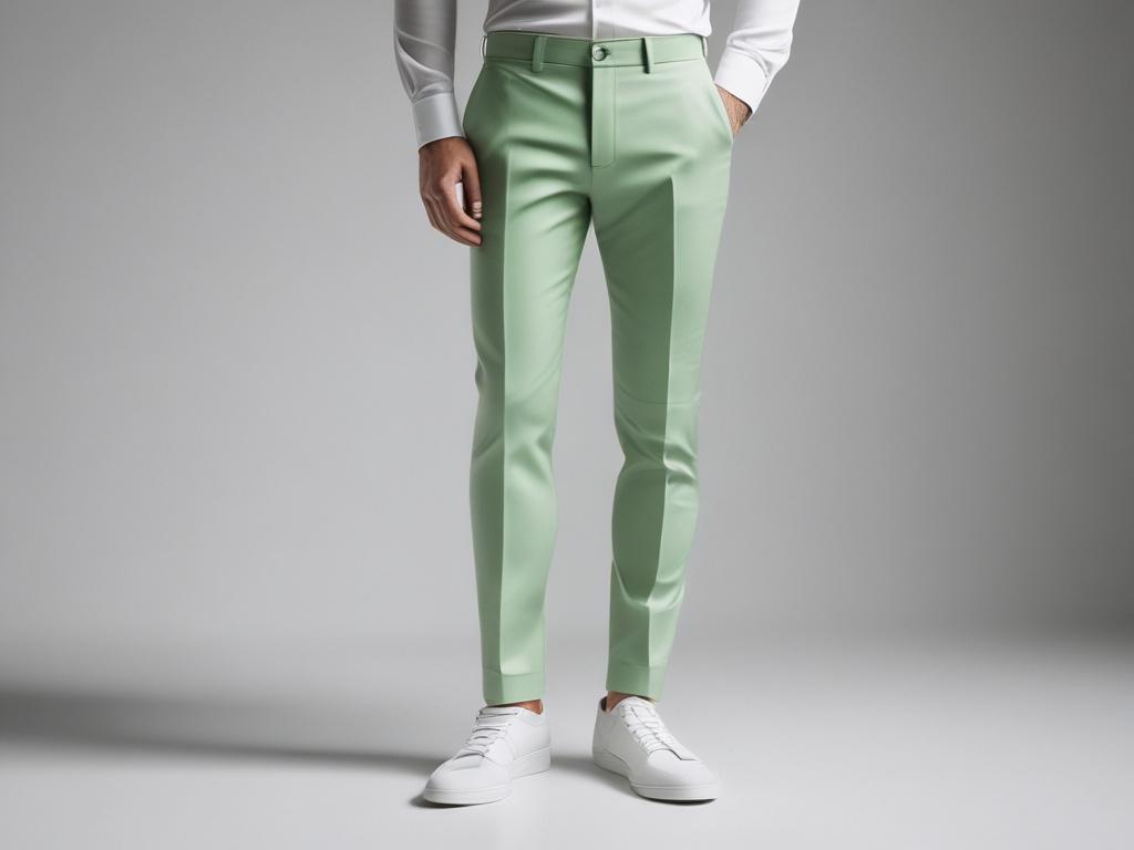 A realistic high resolution image of chic slim fit trousers