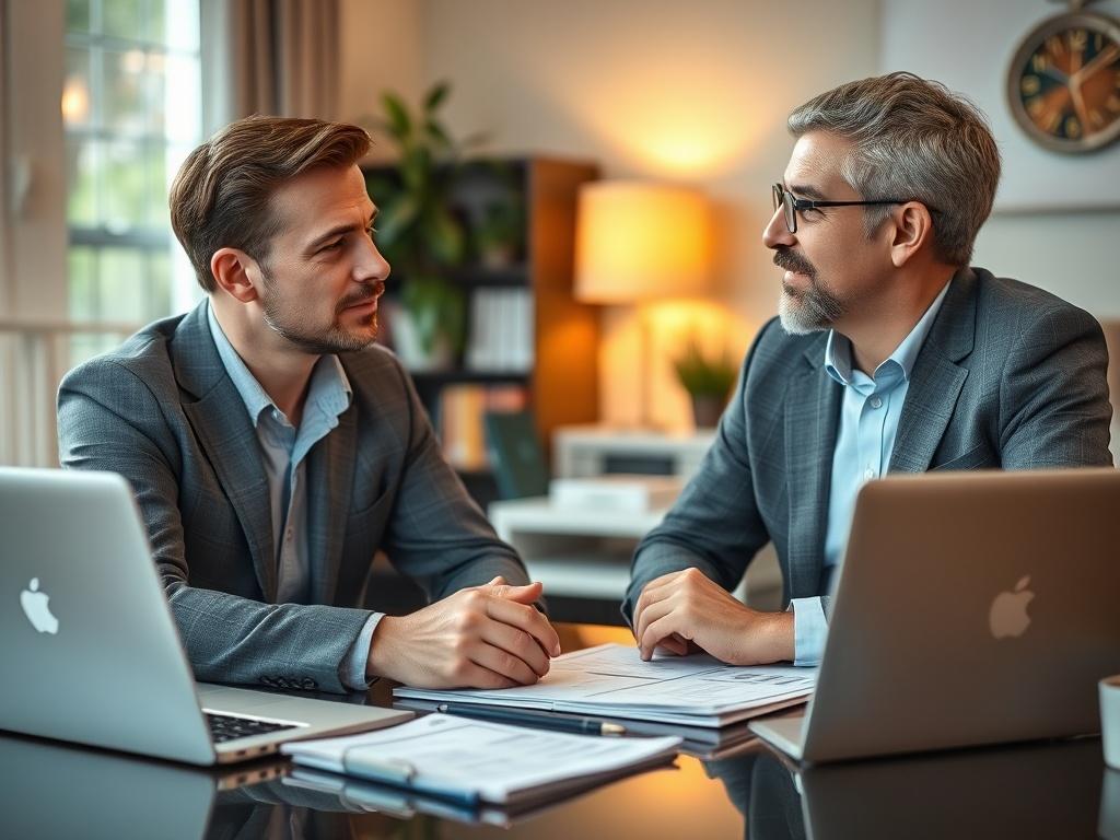 A close up image showing a business consultant discussing funding