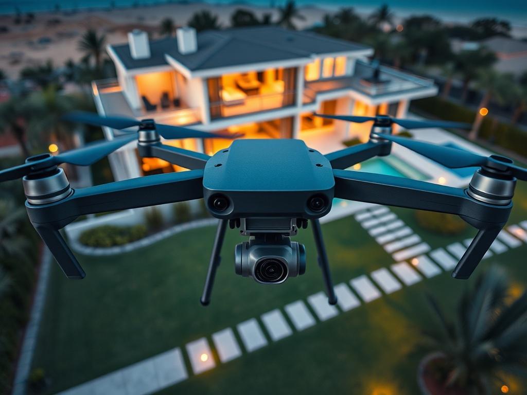 A high resolution close up shot of a drone capturing
