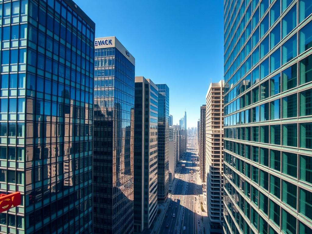 Aerial view of downtown Los Angeles real estate, showcasing modern