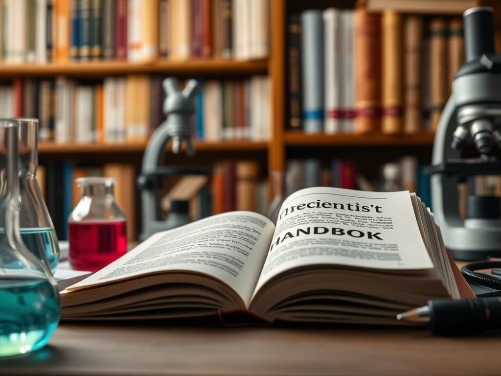 A close up shot of 'The Scientist's Handbook' open to