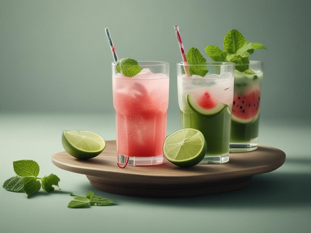 watermelon, mojito, juice, refreshing, mint