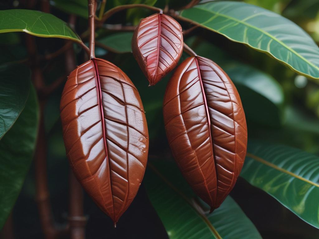 close up shot of a cocoa plant with AI overlay,