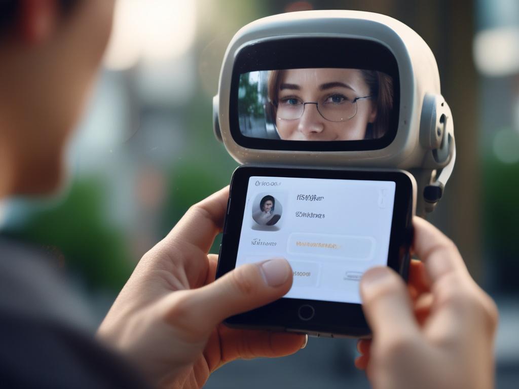 close up of a person interacting with an AI chatbot