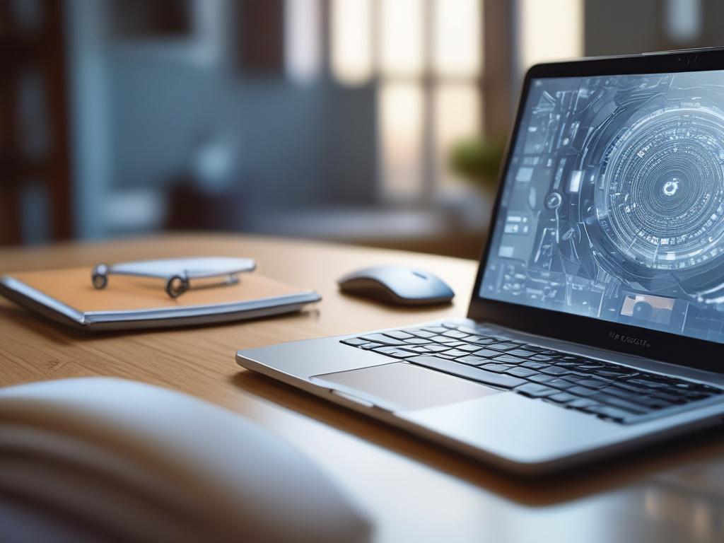 a developer designing a custom AI solution on a laptop,