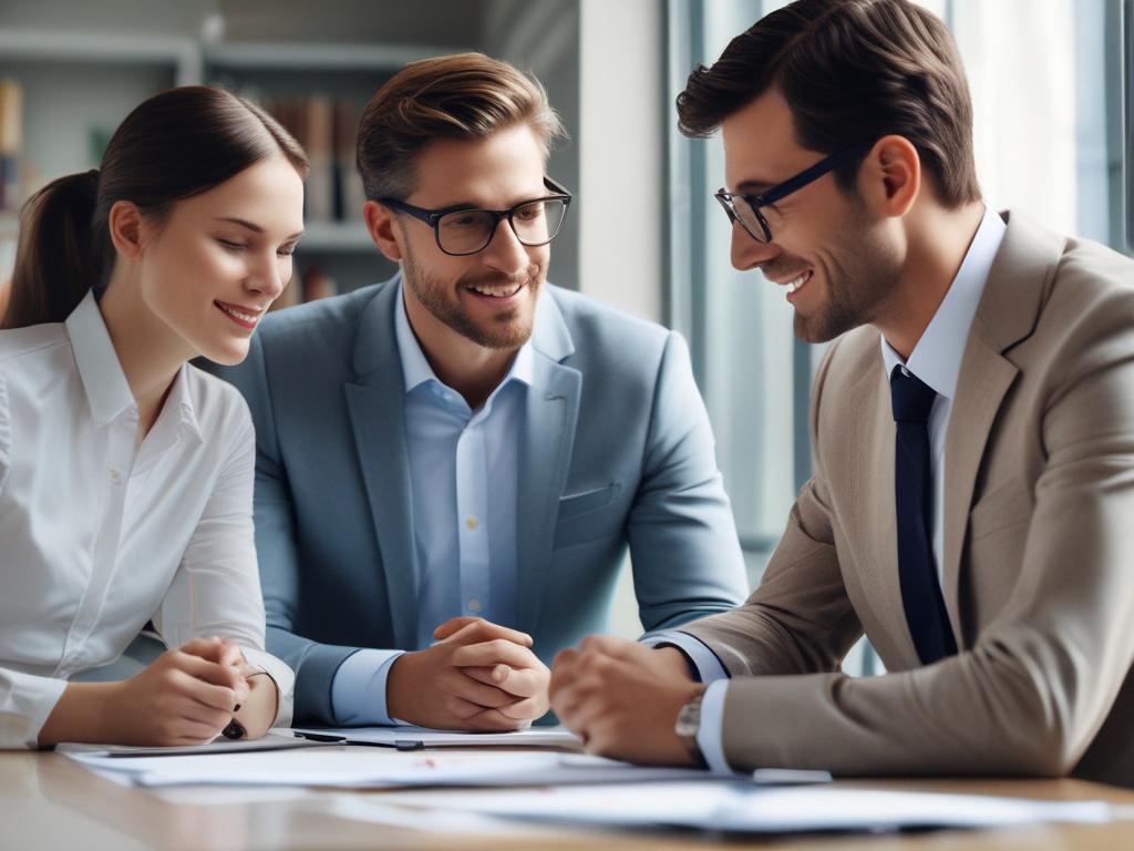 a business team discussing AI strategy development, close up shot,