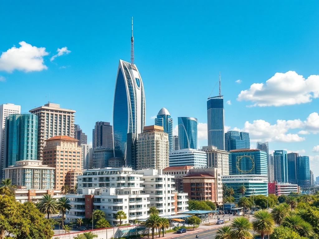 **AI Image Generation Prompt:**

Create a realistic high-resolution photo that reflects the essence of the blog titled "Ten Property Markets Identified as Future Growth Hotspots." 

**Composition:**  
Keep the composition simple and focused, showcasing a single prominent subject that symbolizes growth in the property market. 

**Subject Matter:**  
Select a vibrant, modern city skyline featuring a mix of residential and commercial buildings, preferably representative of Brisbane, Queensland, to highlight th