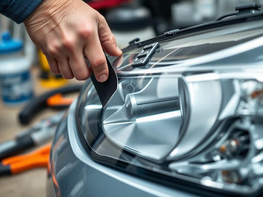 A close up shot of a hand applying the ClearViewFilm
